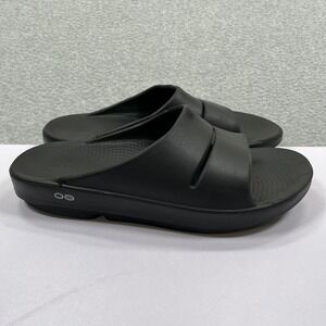 Oofos Ooahh Sport Slides Sandals Womens 11 Mens 9 Black Recovery Comfort Sandals